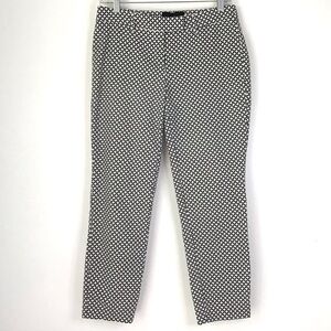 Cynthia Rowley Capris Cropped Pants Size 4 Black & White Print Stretch Cotton